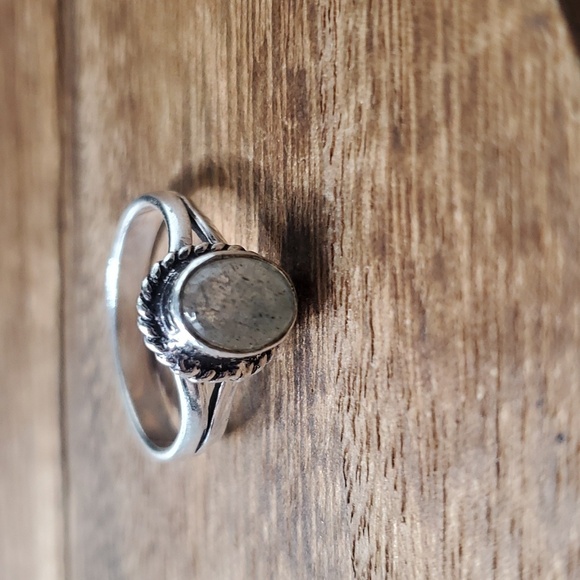 sterling silver sparkle opal moonstone ring size 8.5 R378‎ - Picture 2 of 4